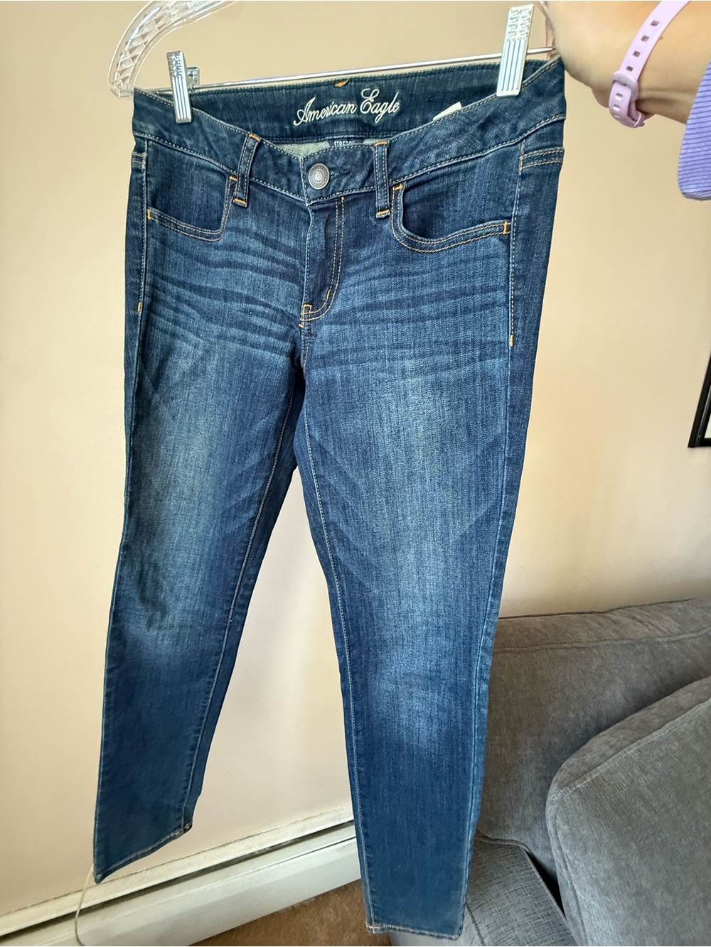 American Eagle Outfitters Blue Stretch Skinny Jeans